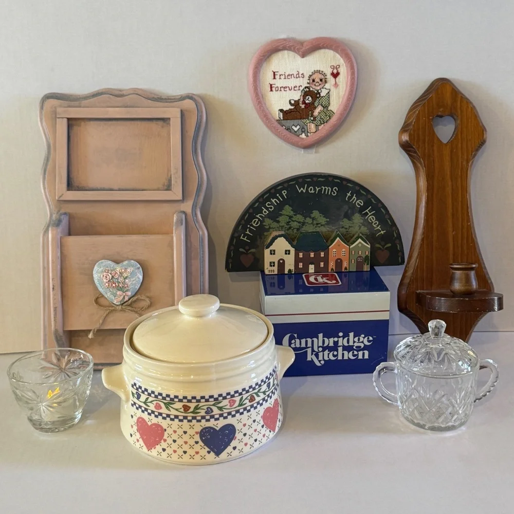 Vintage Blue and White Metal Recipe Box Cambridge Kitchen Graphic Cottagecore
